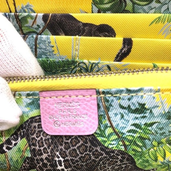 HERMES Azap Long Silk-In Zip Around Long Wallet Epsom Pink Based/SilverHardware - Picture 3 of 16